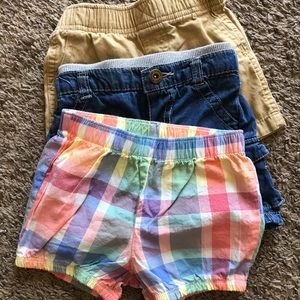 3 pairs of baby shorts